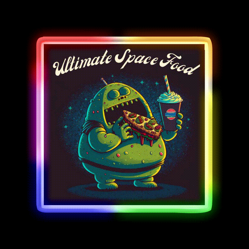 Fast Food Lover Alien Space Food Fast Food Led Neon Sign For Burger Place Rgb Color