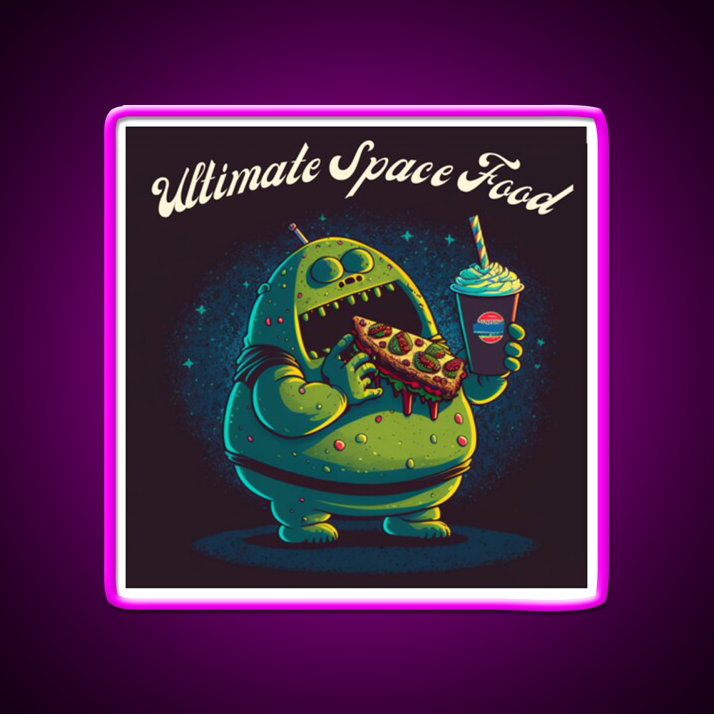 Fast Food Lover Alien Space Food Fast Food Led Neon Sign For Burger Place Rgb Color