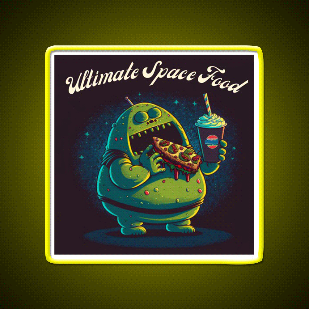 Fast Food Lover Alien Space Food Fast Food Led Neon Sign For Burger Place Rgb Color