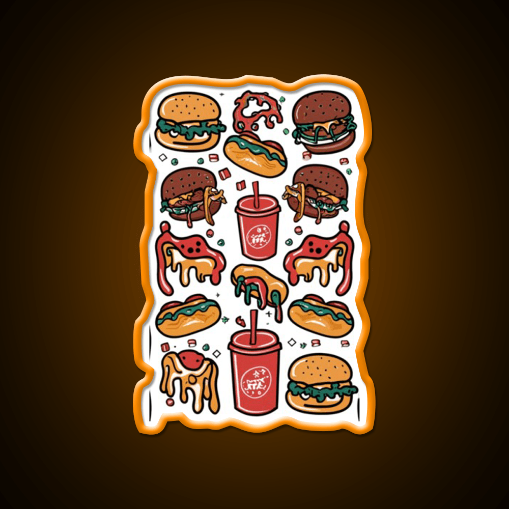 Fast Food Lover Fast Food Led Neon Sign For Burger Place Rgb Color - Shineneon