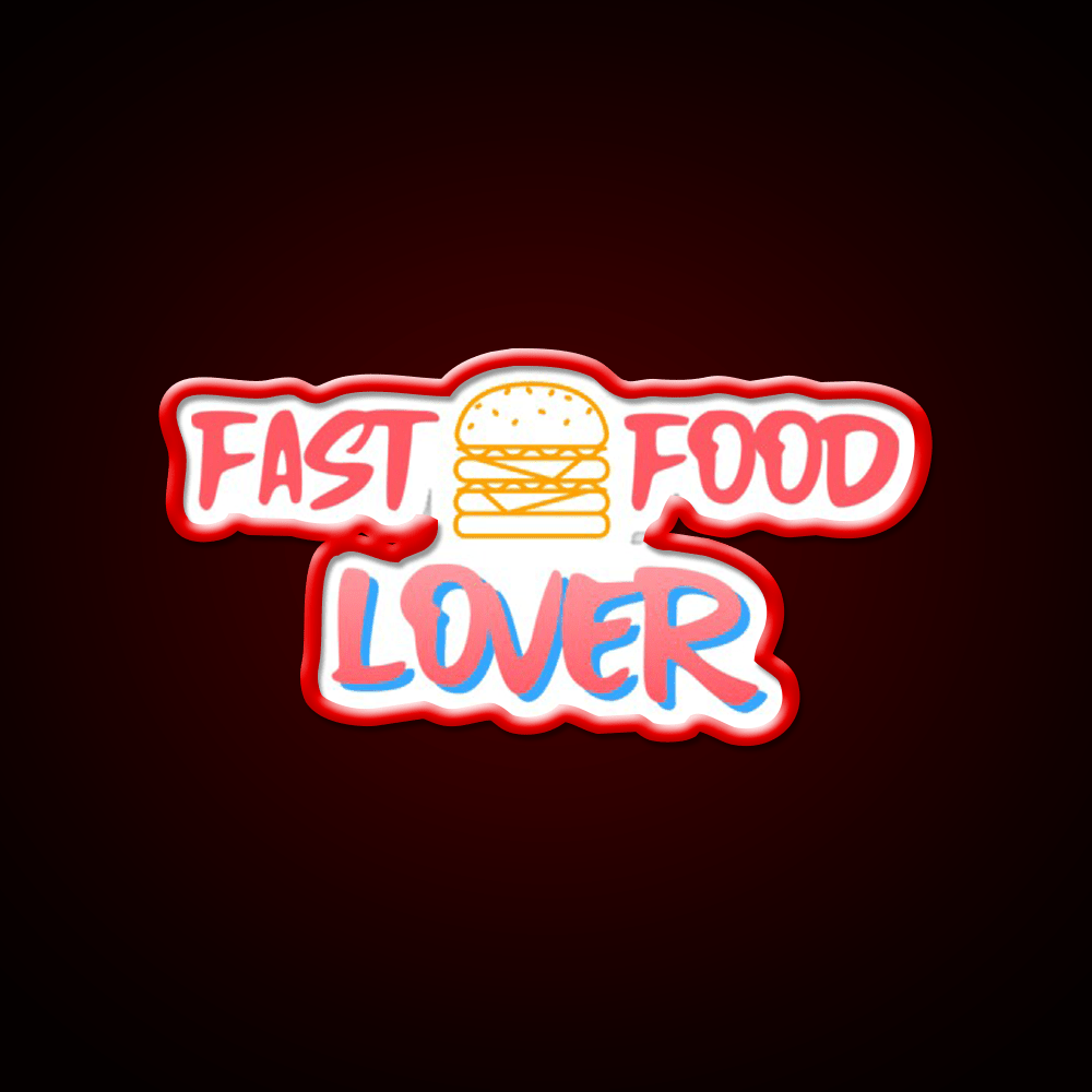 Fast Food Lover Fast Food Led Neon Sign For Burger Place Wall Art Rgb Color - Shineneon