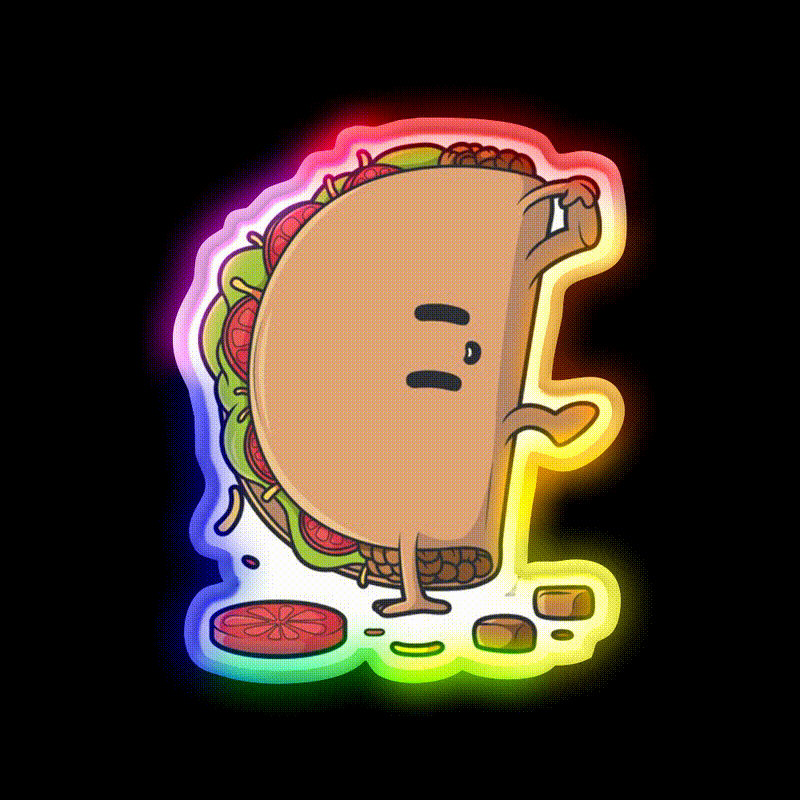 Fast Food Lovers Capoeira Taco Fast Food Led Neon Sign For Burger Place Rgb Color