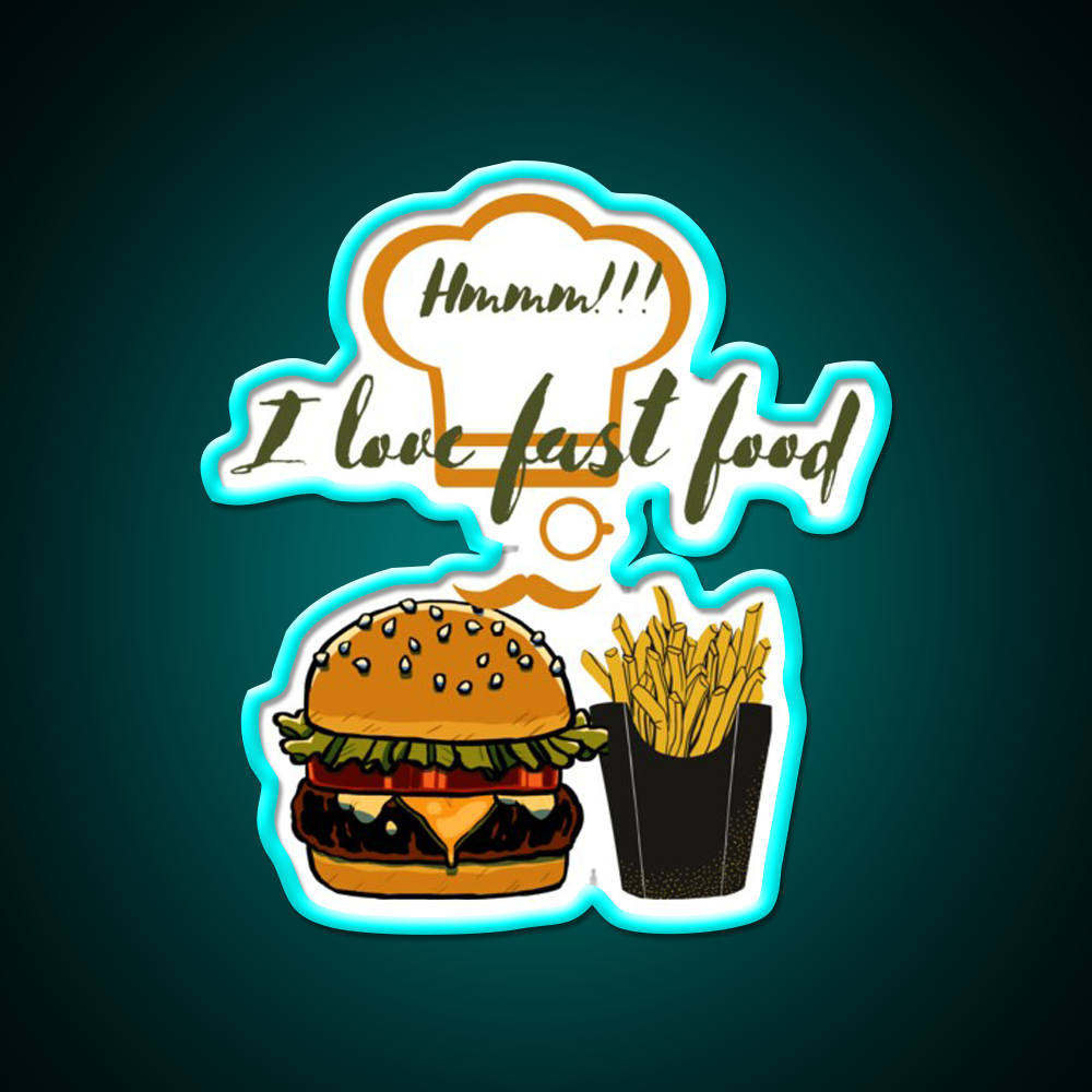 Fast Food Lovers Eating Times Fast Food Led Neon Sign For Burger Place Rgb Color