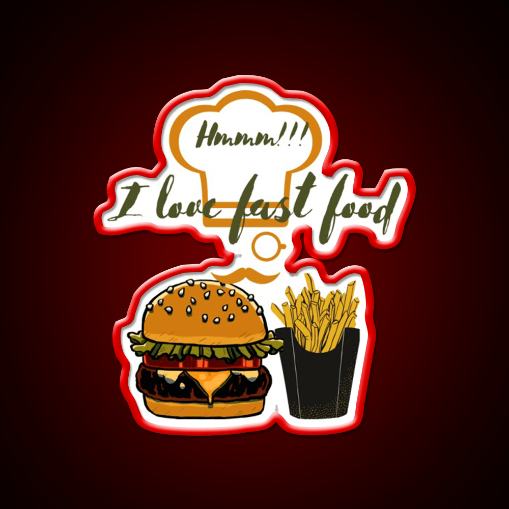 Fast Food Lovers Eating Times Fast Food Led Neon Sign For Burger Place Rgb Color - Shineneon