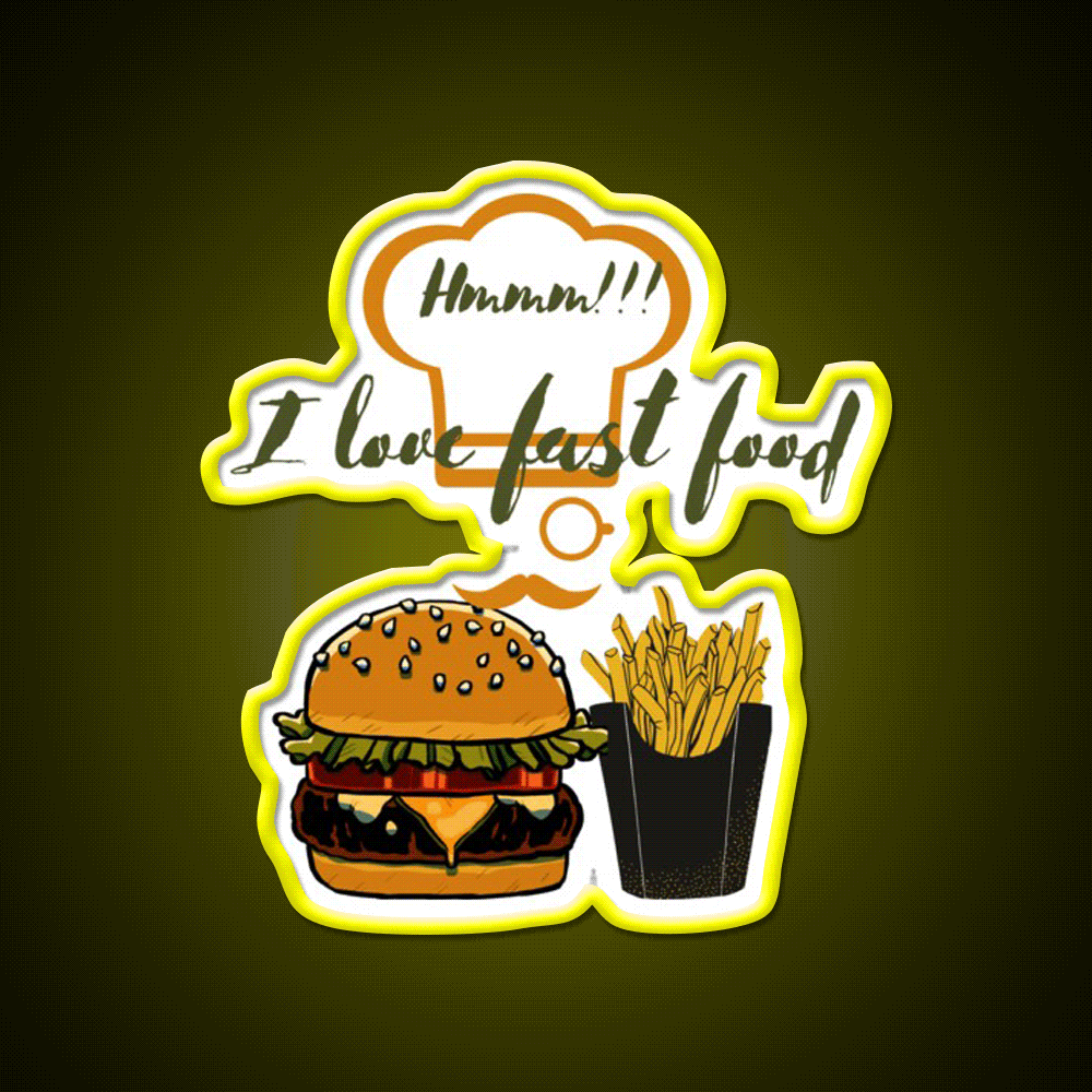 Fast Food Lovers Eating Times Fast Food Led Neon Sign For Burger Place Rgb Color