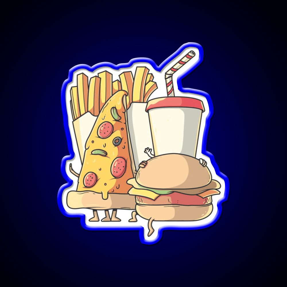 Fast Food Lovers Family Fast Food Led Neon Sign For Burger Place Rgb Color - Shineneon