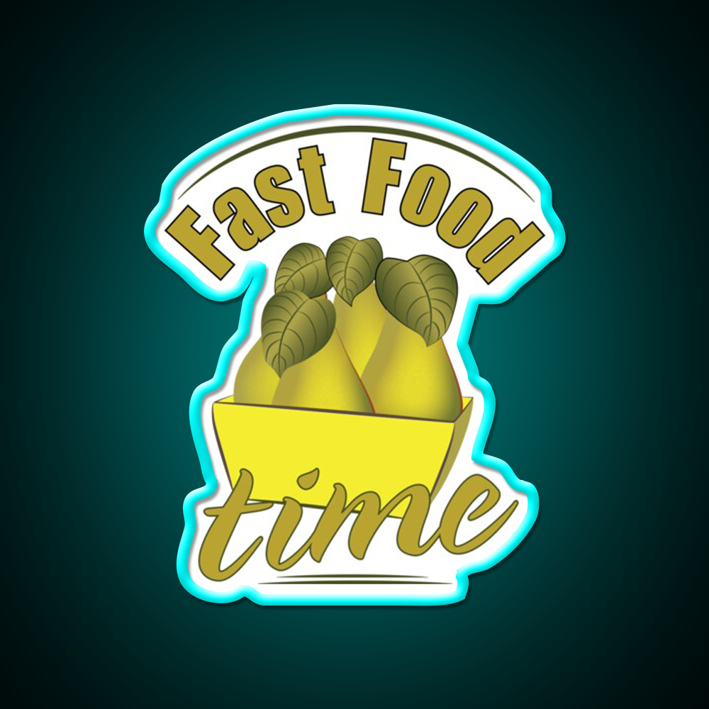 Fast Food Time Fast Food Led Neon Sign For Burger Place Rgb Color