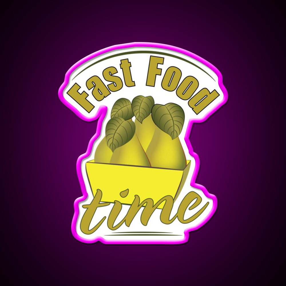 Fast Food Time Fast Food Led Neon Sign For Burger Place Rgb Color