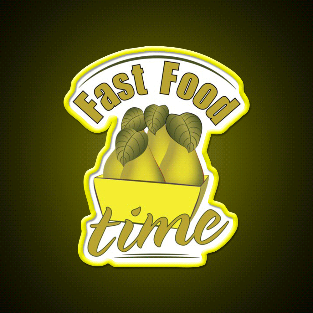 Fast Food Time Fast Food Led Neon Sign For Burger Place Rgb Color