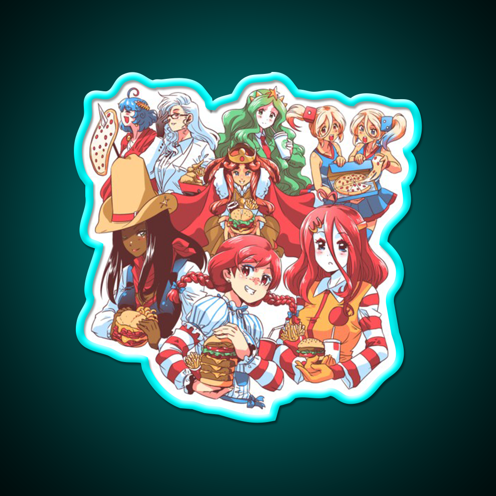 Fast Food Waifus Fast Food Led Neon Sign For Burger Place Rgb Color