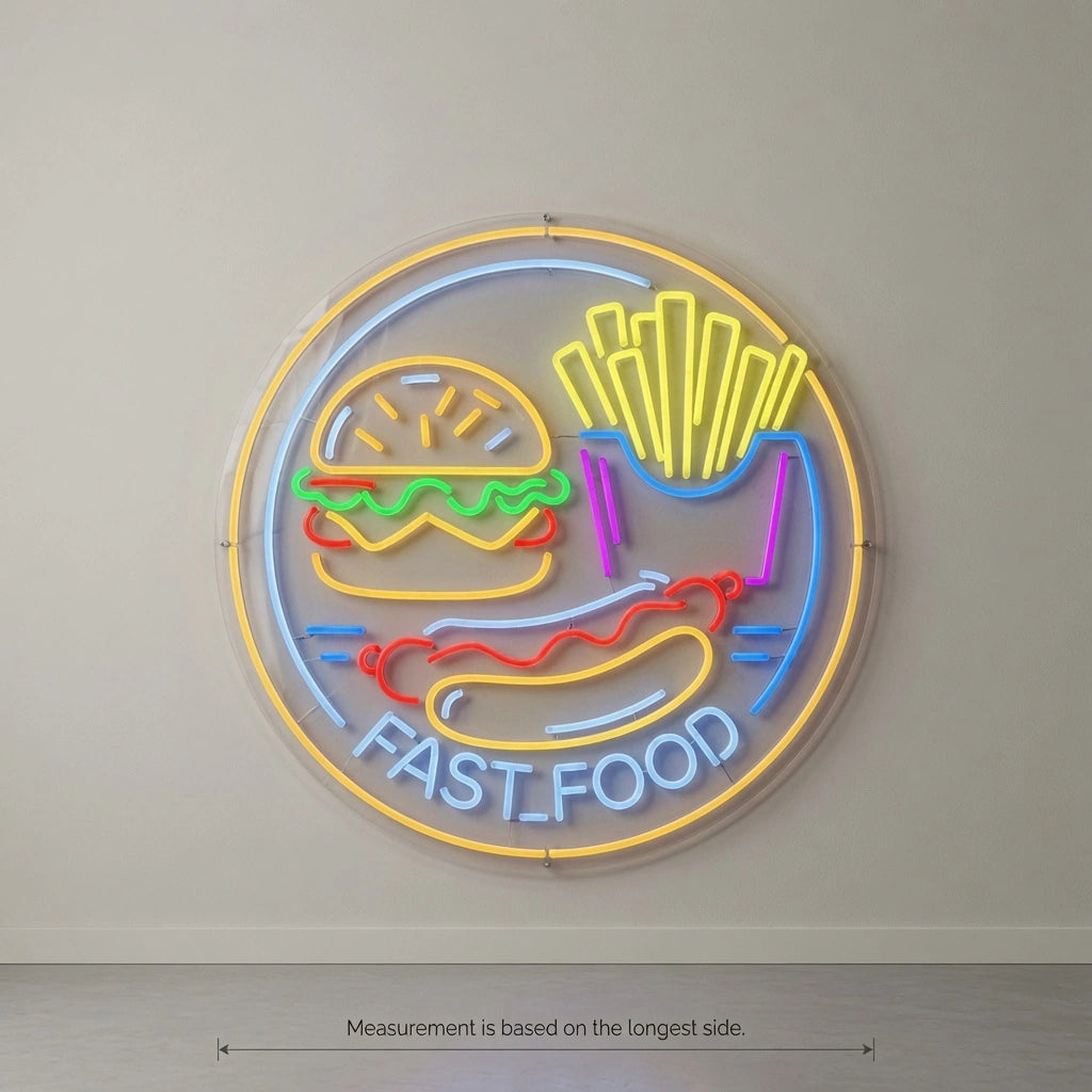 Fast Food Wall Decor LED Neon Sign - 04 Size Image