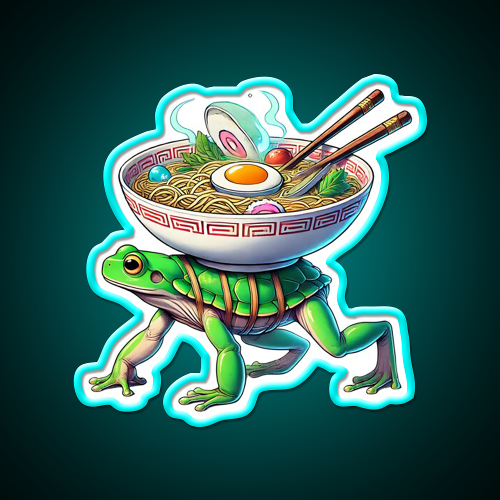 Fast Frog Ramen Fast Food Led Neon Sign For Burger Place Rgb Color