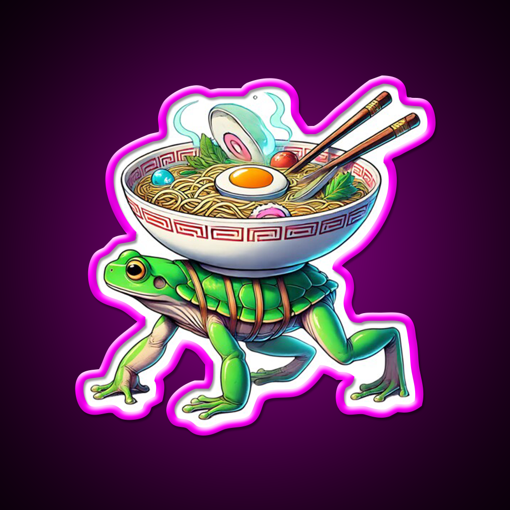 Fast Frog Ramen Fast Food Led Neon Sign For Burger Place Rgb Color