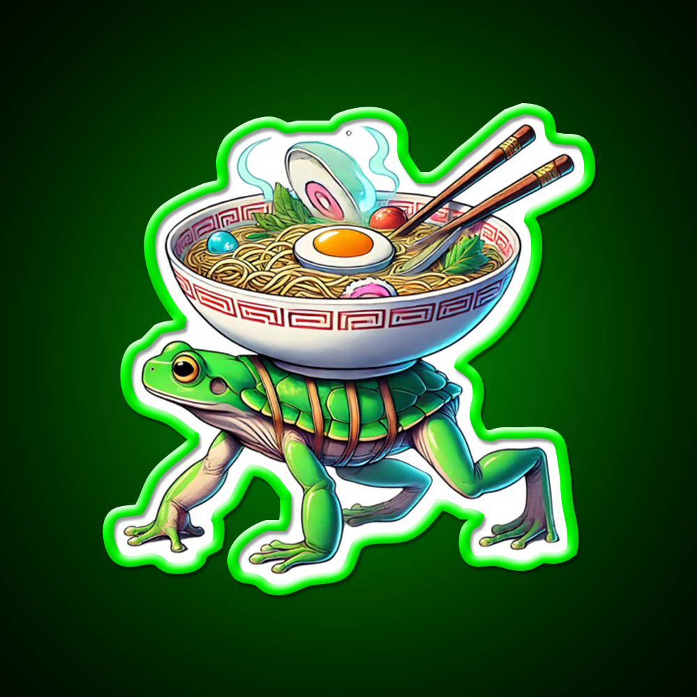 Fast Frog Ramen Fast Food Led Neon Sign For Burger Place Rgb Color - Shineneon