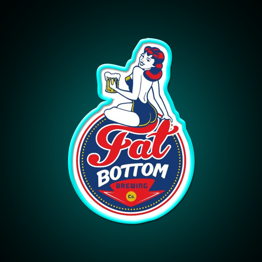 Fat Bottom Brewing Beer Bar Decor Led Neon Sign Rgb Color - Size and dimension reference
