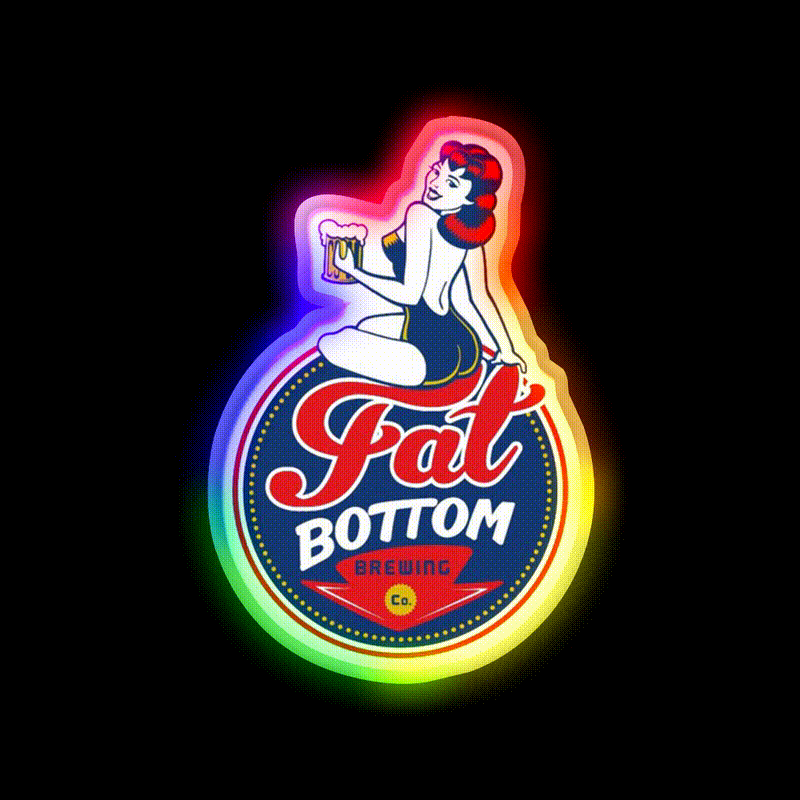 Fat Bottom Brewing Beer Bar Decor Led Neon Sign Rgb Color - LED neon sign close-up detail