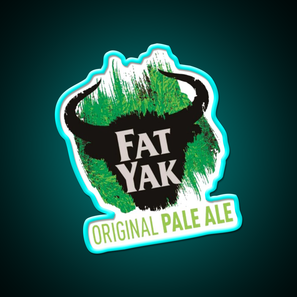 Fat Yak Logo Beer Bar Decor Led Neon Sign Rgb Color - Size and dimension reference