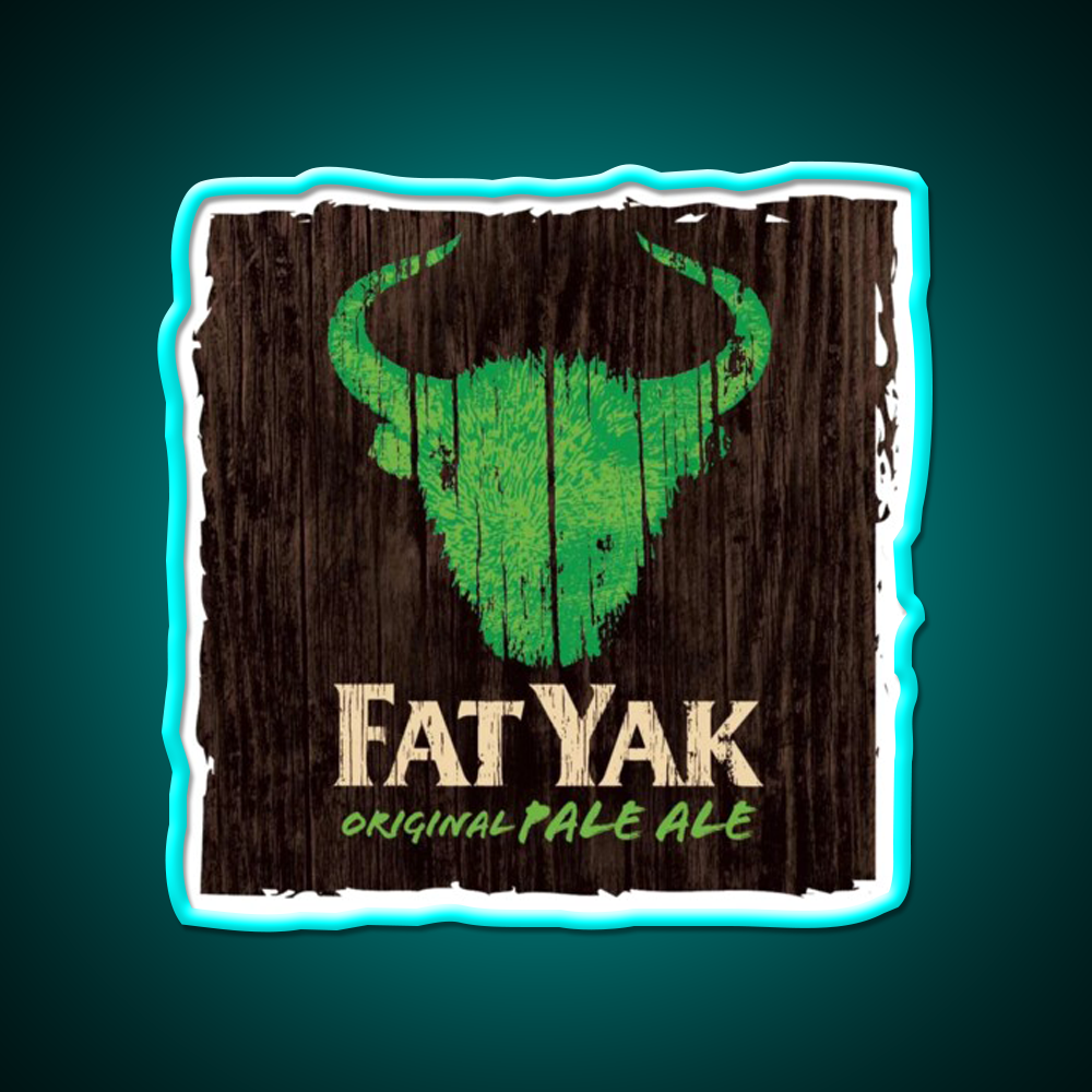 Fat Yak Logo Beer Bar Decor Led Neon Sign Wall Art Rgb Color - Size and dimension reference