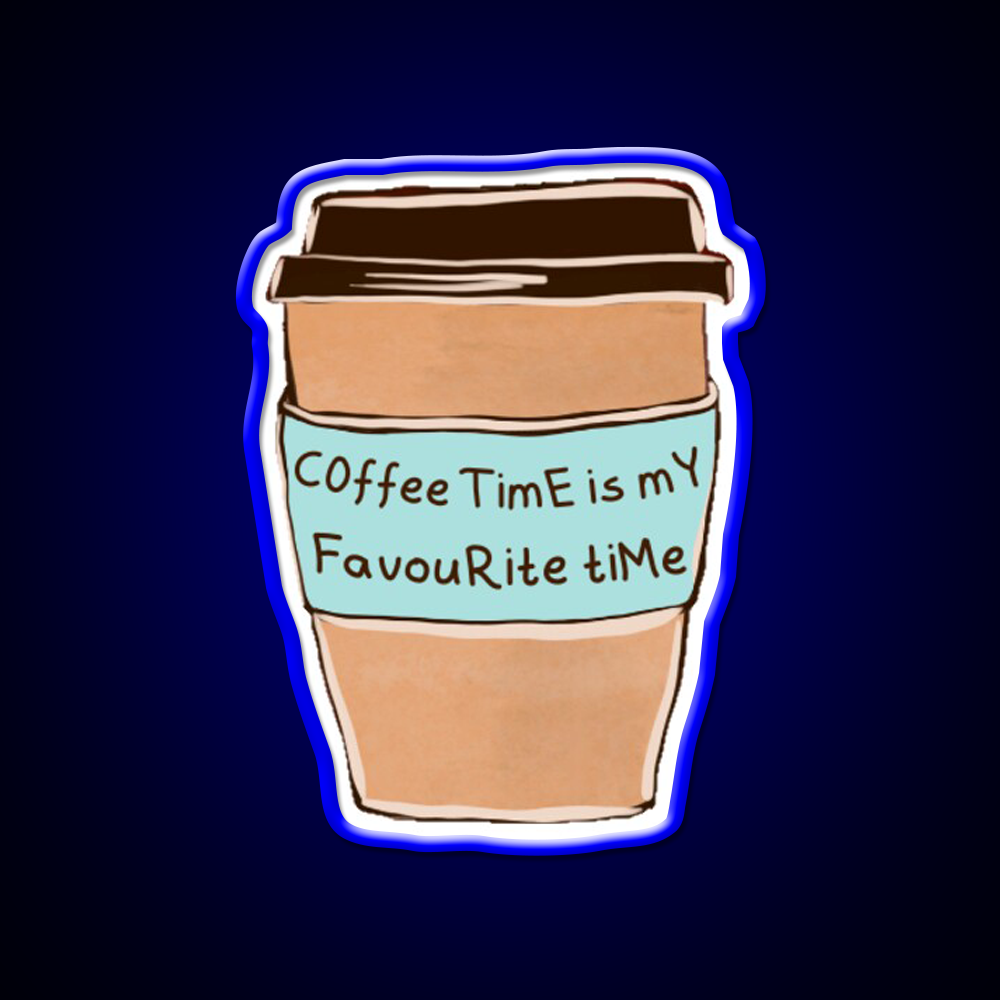Fav Time Cafe Led Neon Sign Espresso Bar Art Rgb Color
