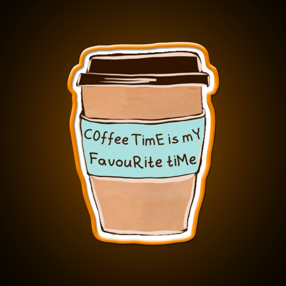 Fav Time Cafe Led Neon Sign Espresso Bar Art Rgb Color