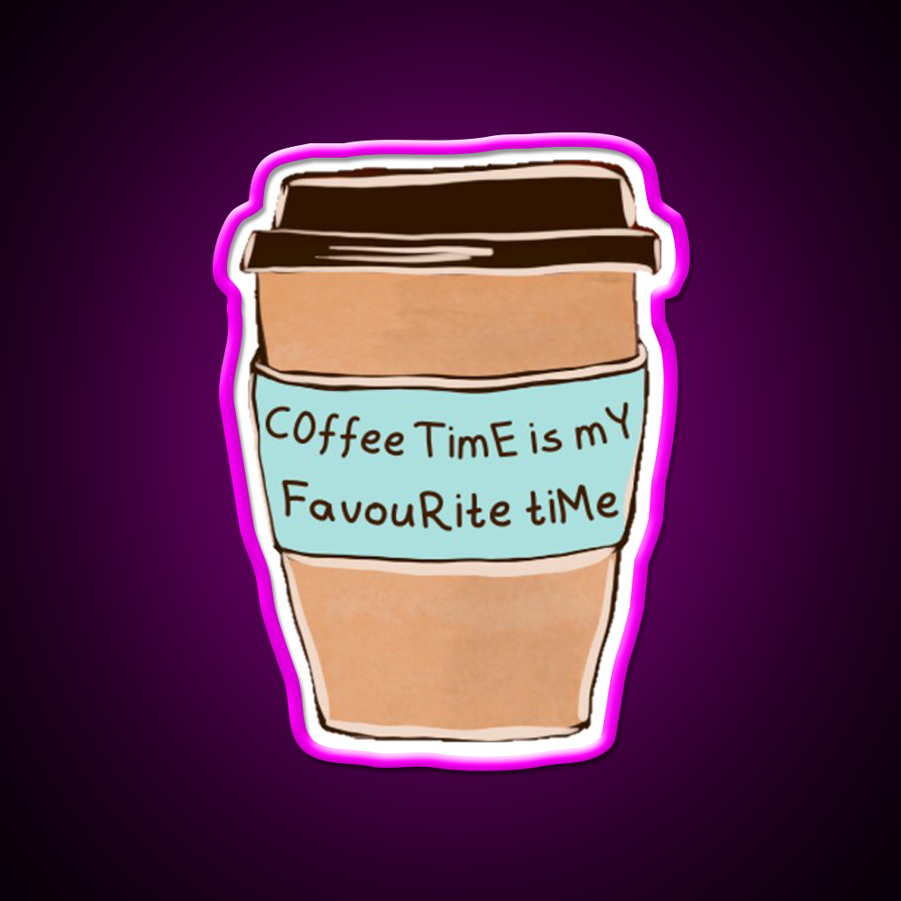 Fav Time Cafe Led Neon Sign Espresso Bar Art Rgb Color