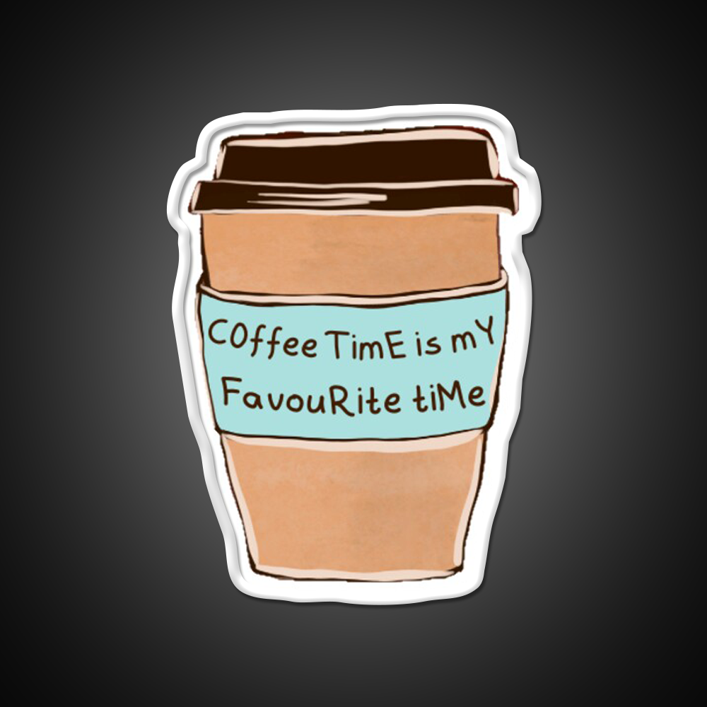 Fav Time Cafe Led Neon Sign Espresso Bar Art Rgb Color