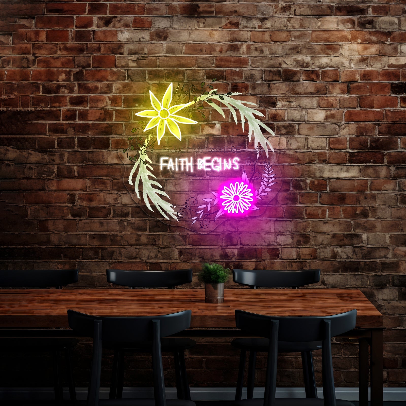 Fear Ends Where Faith Begins Light Up Signs Custom - Shineneon