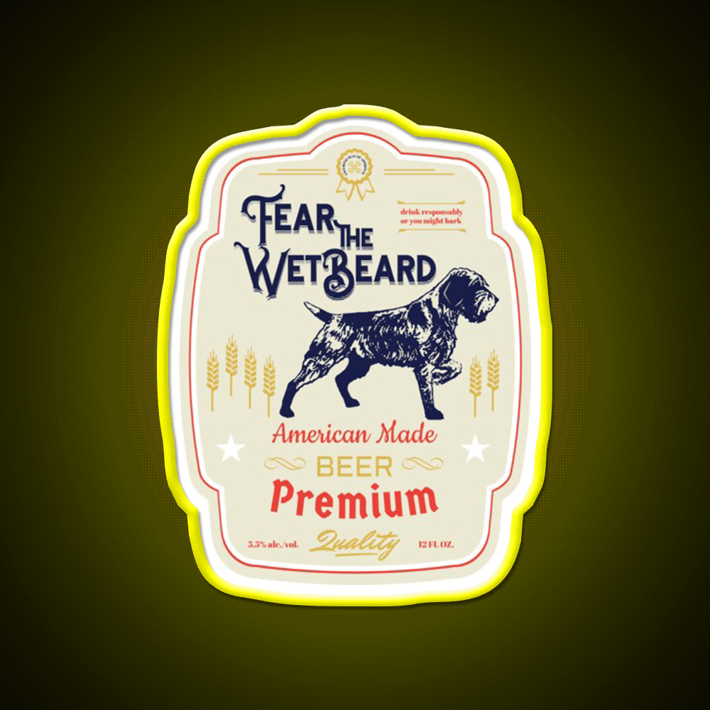Fear The Wet Beer Bar Decor Led Neon Sign Rgb Color - Custom LED neon sign front view