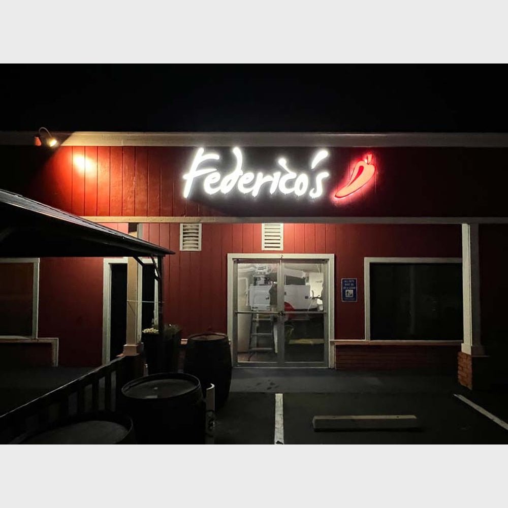 Federicos 3D Frontlit And Backlit Channel Letter Led Light Sign - Shineneon