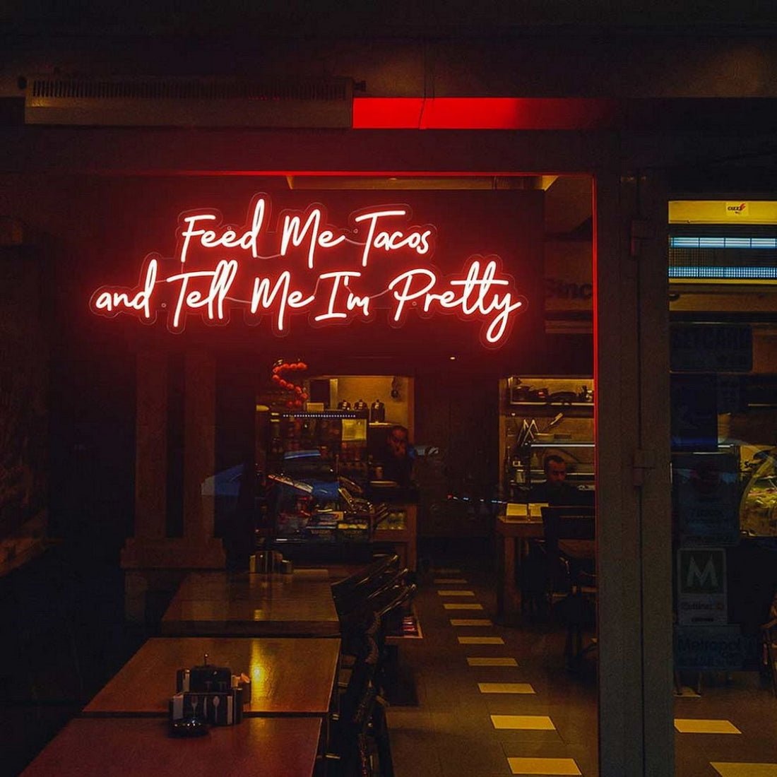 Feed Me Tacos And Tell Me Im Pretty Led Sign Business Neon Signs Wall Decor - Shineneon