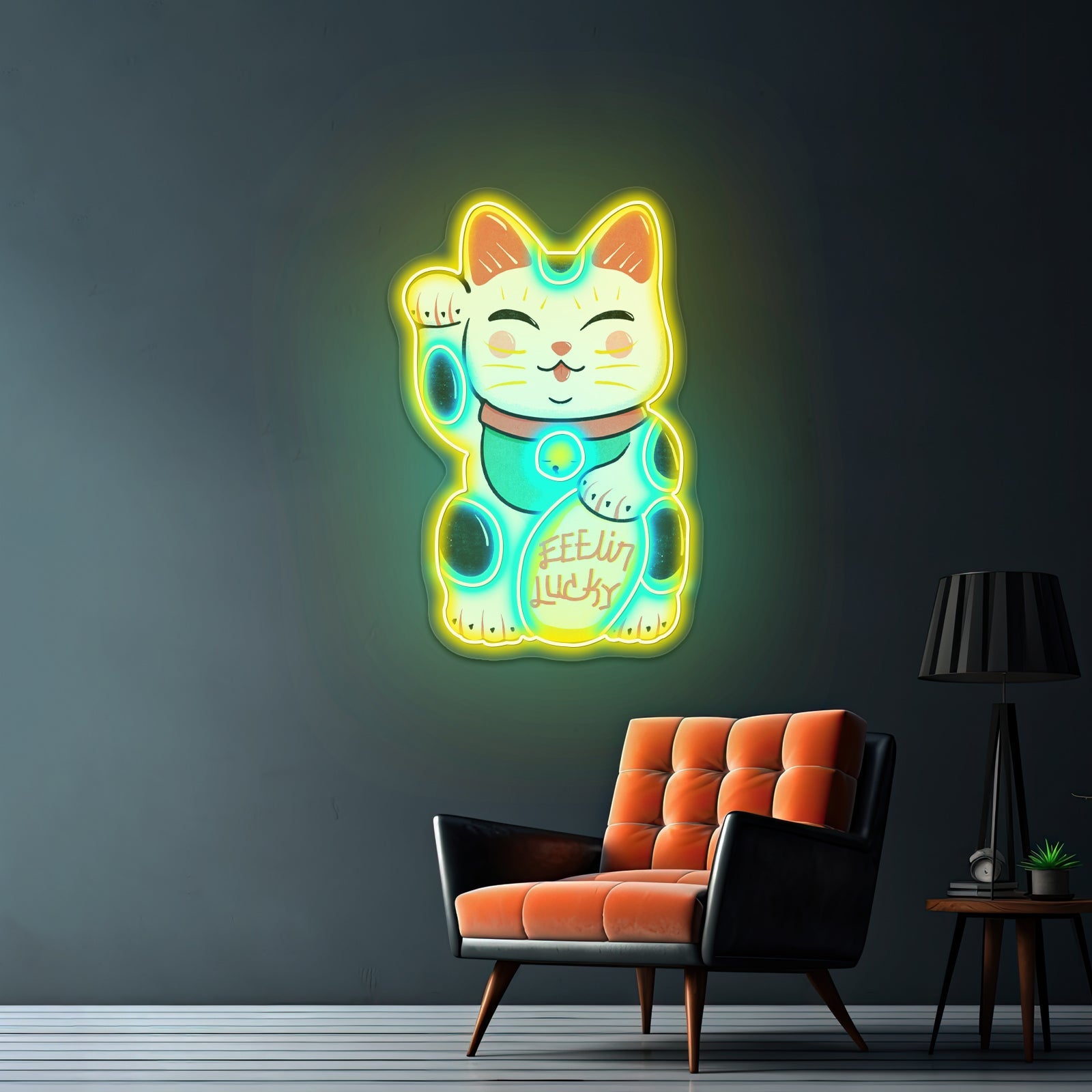 Feelin Lucky Cat Neon Signs For Business - Shineneon