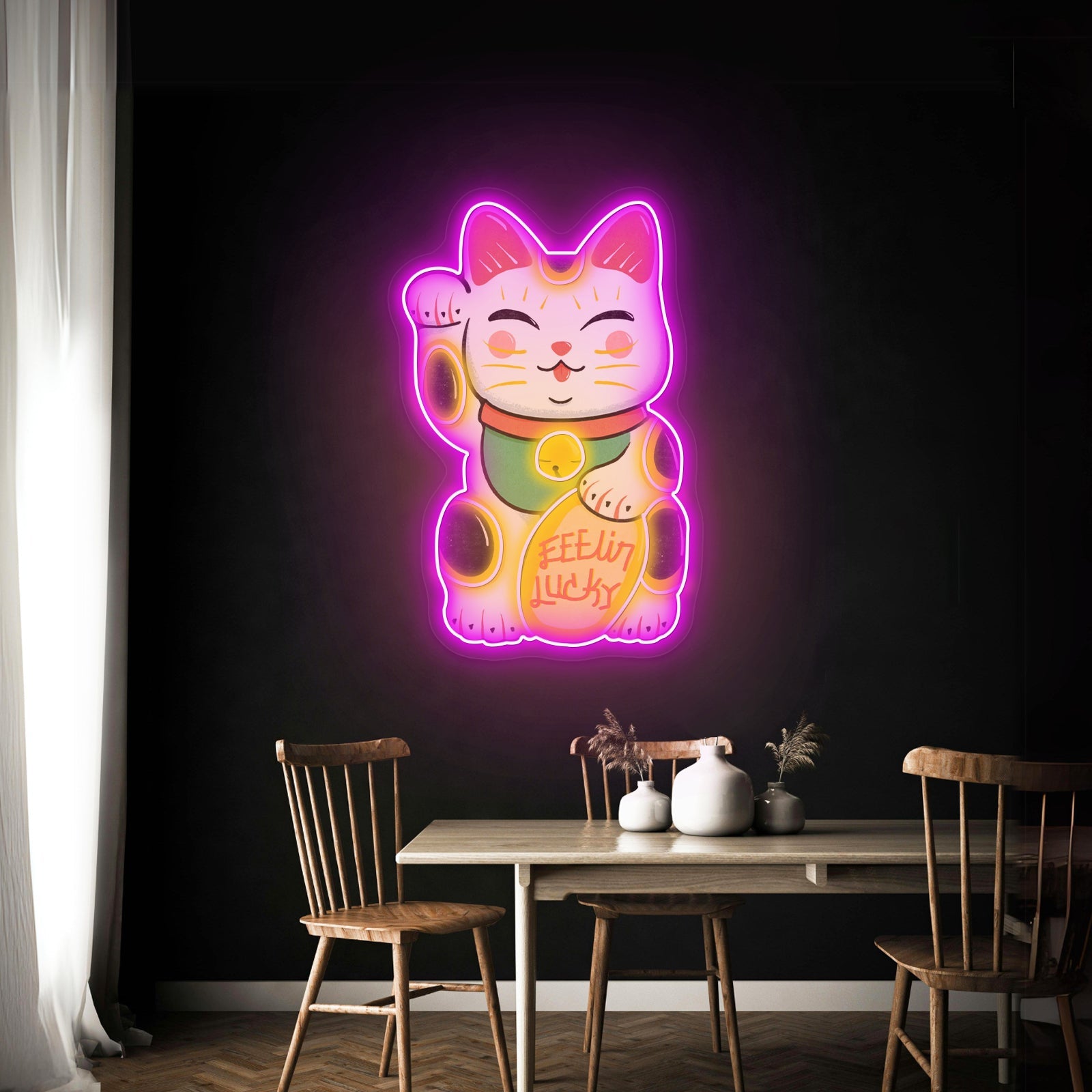 Feelin Lucky Cat Neon Signs For Business - Shineneon