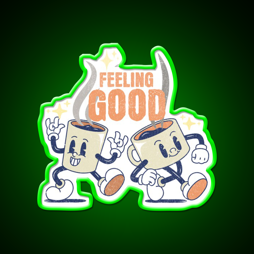 Feeling Good Coffee Lover Print Cafe Led Neon Sign Espresso Bar Art Rgb Color