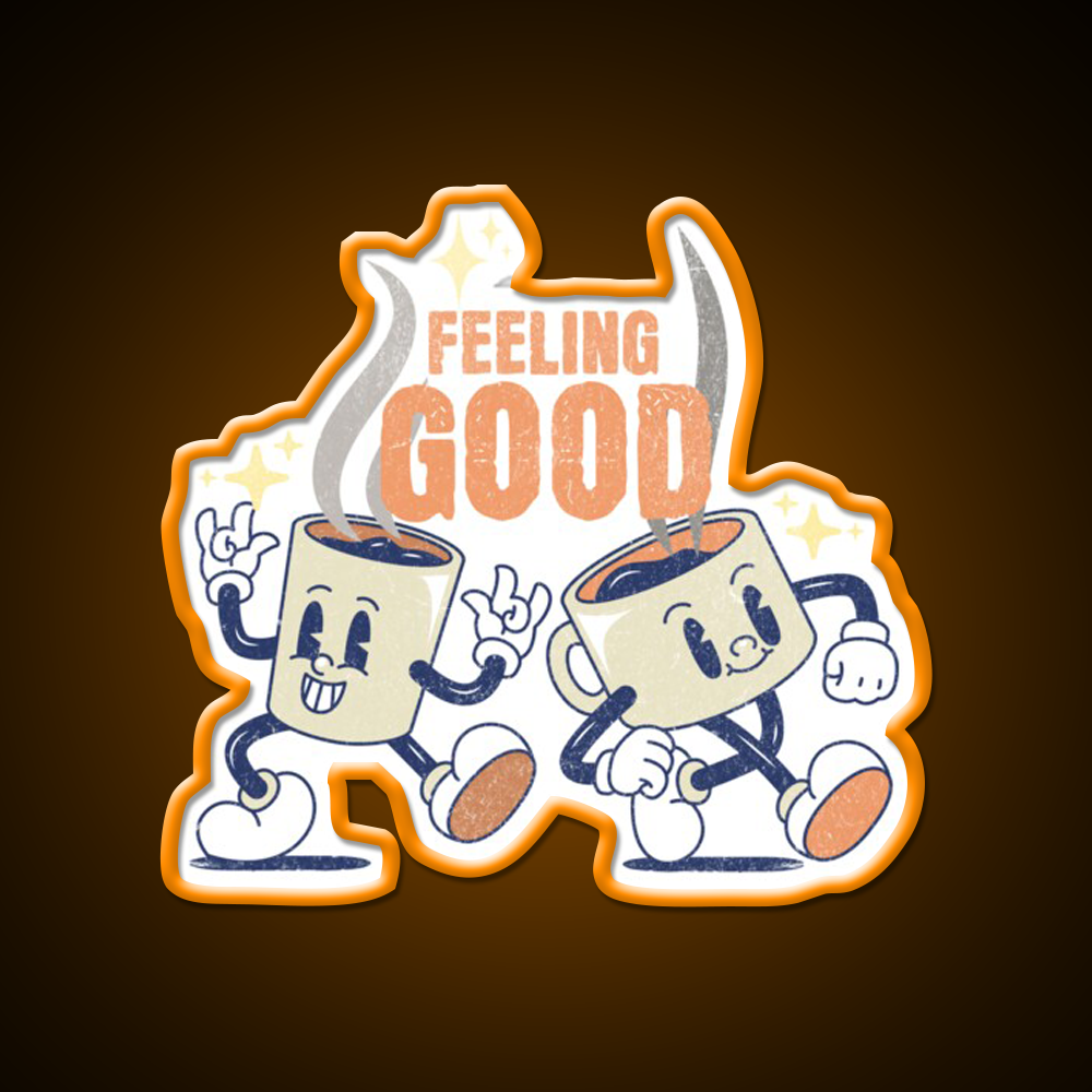 Feeling Good Coffee Lover Print Cafe Led Neon Sign Espresso Bar Art Rgb Color