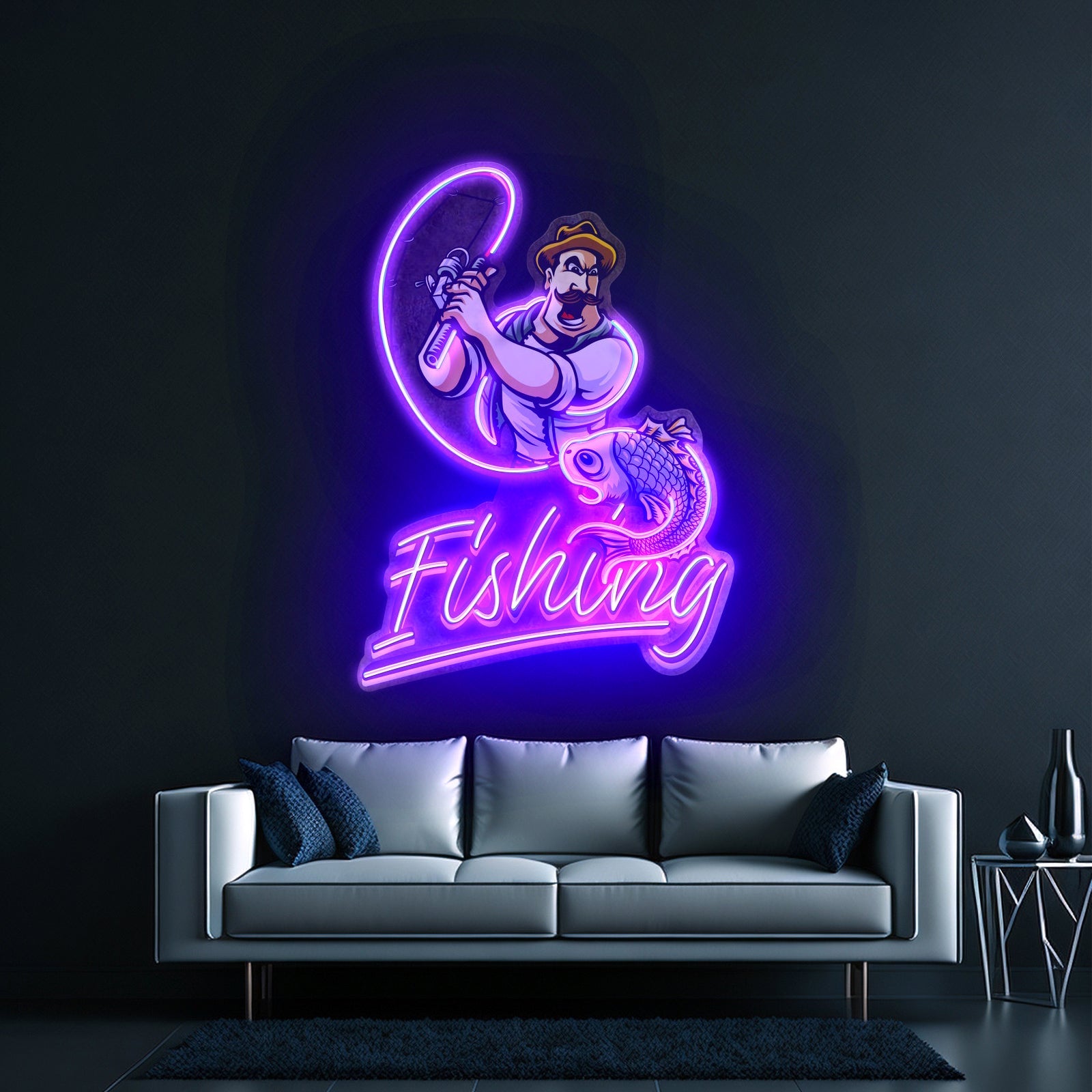Ferocious Fisherman Led Neon Sign Light Custom Led Signs - Shineneon