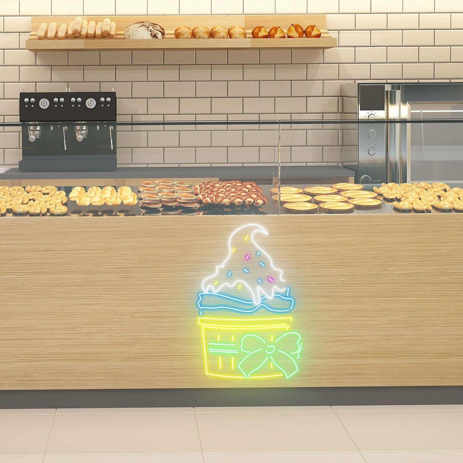 Festive Ice Cream Cup Celebratory Neon For Party Themes | Shineneon