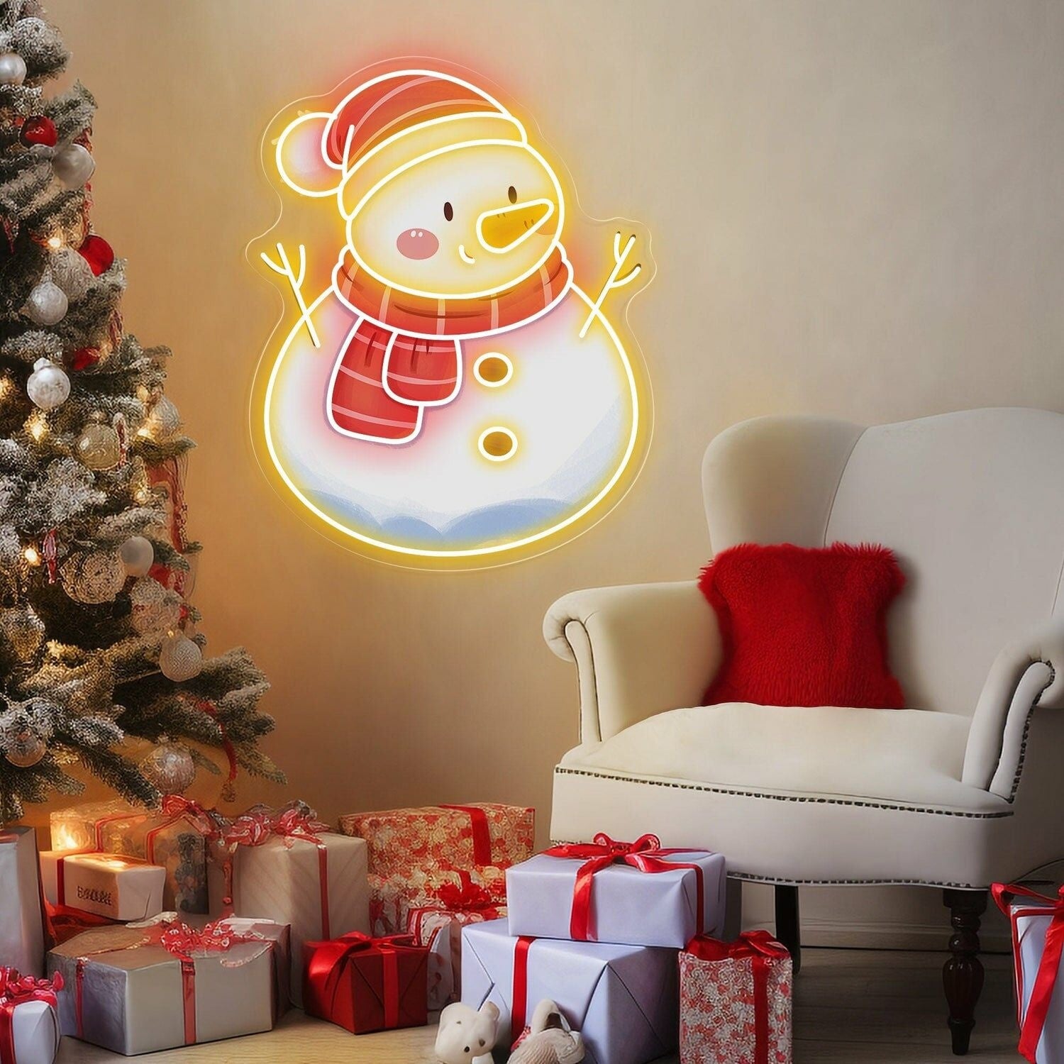 Festive Season Snowman Sparkle Led Uv Neon Sign | Shineneon