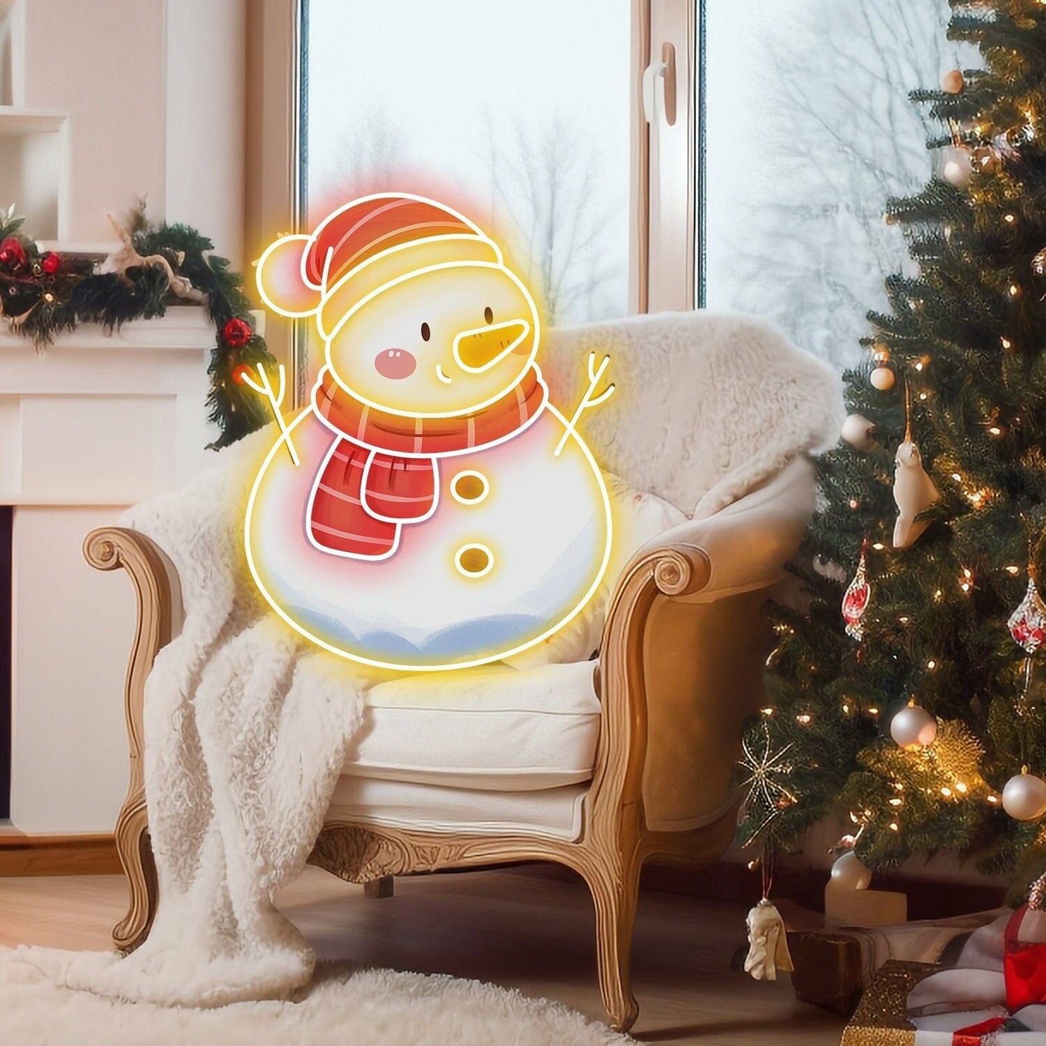 Festive Season Snowman Sparkle Led Uv Neon Sign | Shineneon