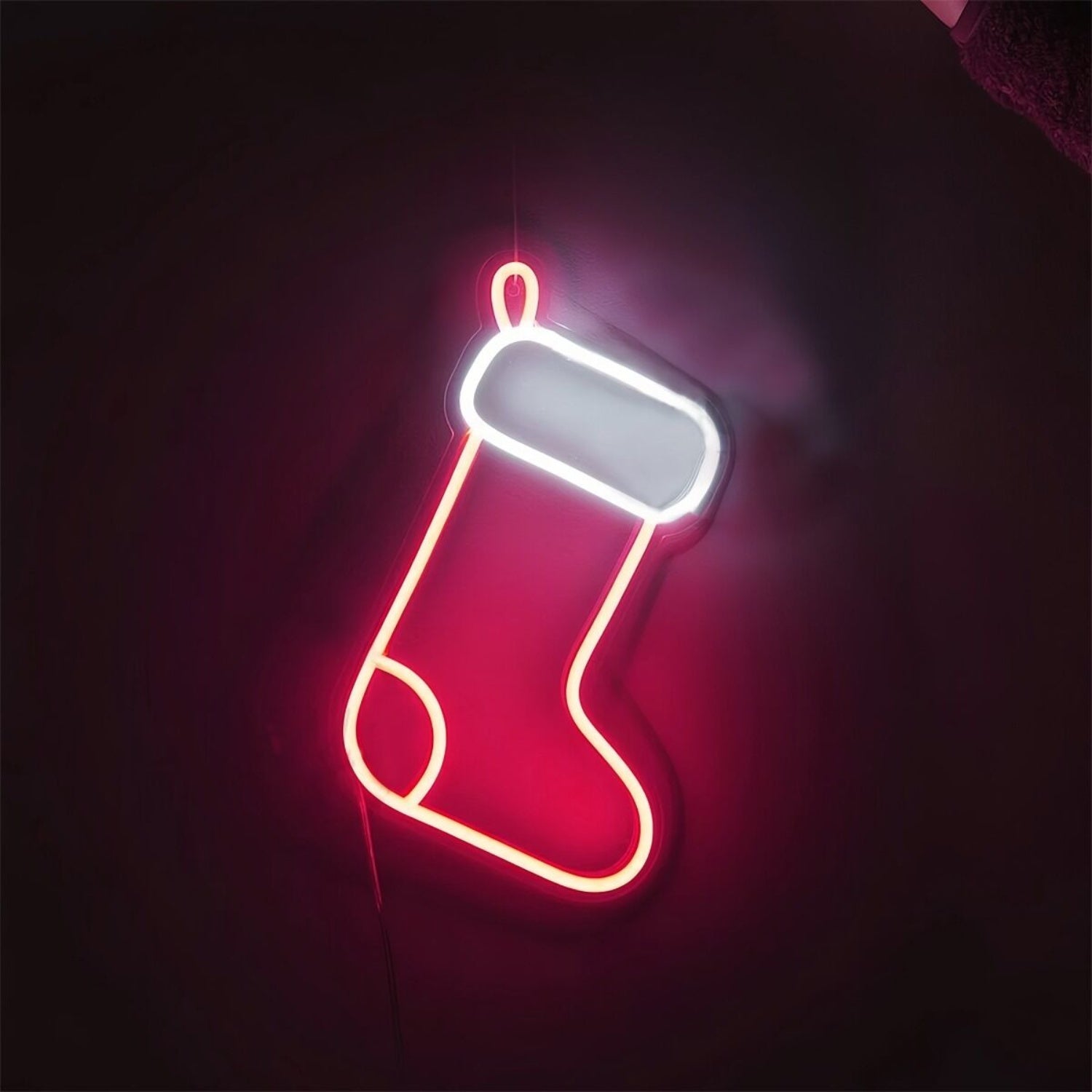 Festive Stocking Glow Neon Sign | Shineneon