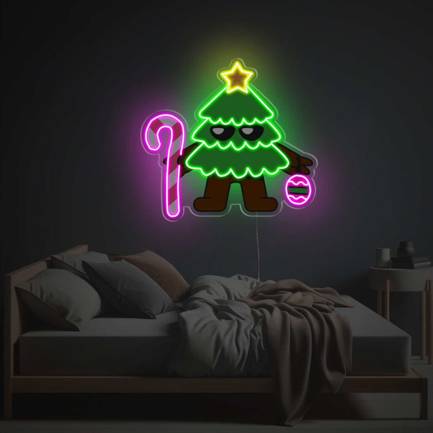 Festivities Standing Christmas Tree Boy Led Neon Acrylic Artwork | Shineneon