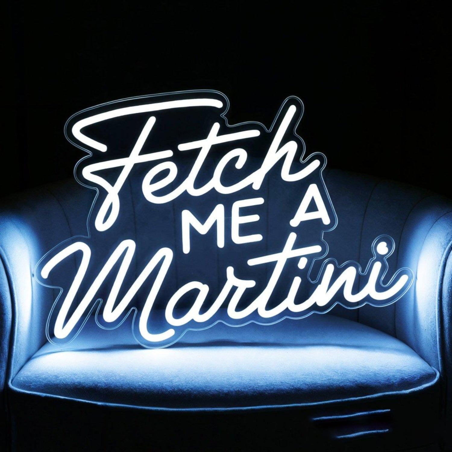 Fetch Me A Martini White Led Neon Sign Elegant Cocktail Lounge Decor | Shineneon