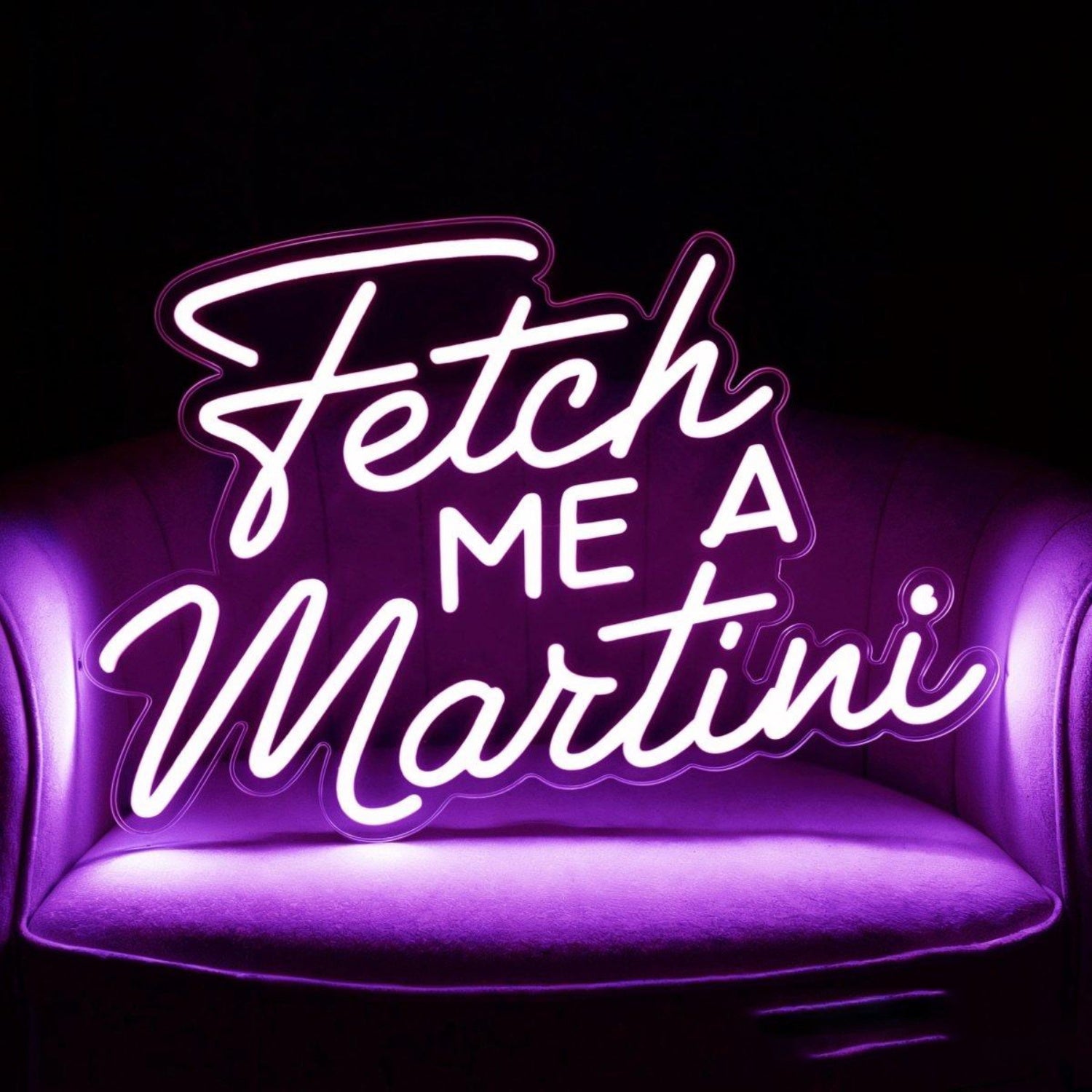 Fetch Me A Martini White Led Neon Sign Elegant Cocktail Lounge Decor | Shineneon