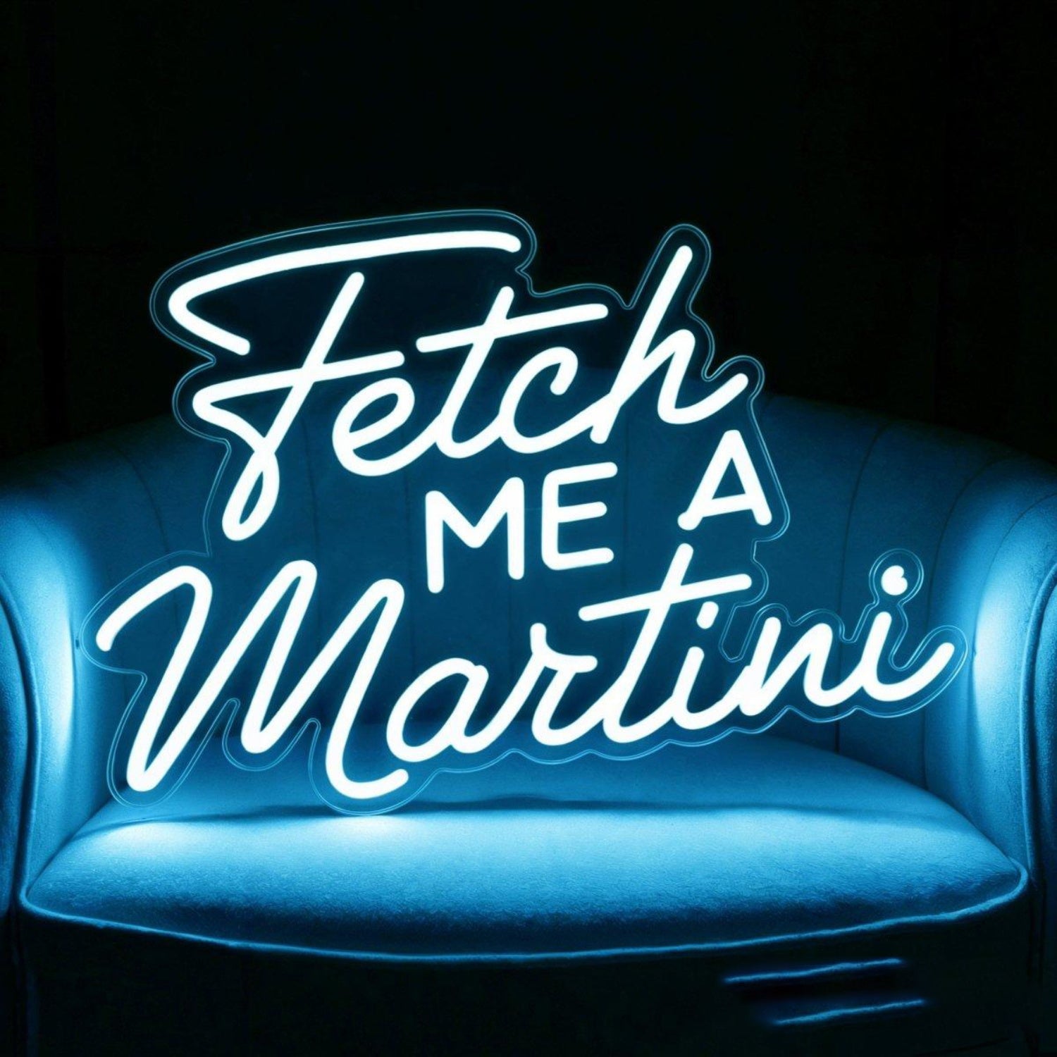 Fetch Me A Martini White Led Neon Sign Elegant Cocktail Lounge Decor | Shineneon
