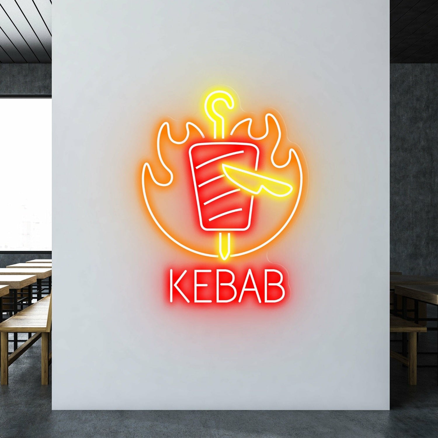 Fiery Kebab Light Up Your Grill Passion With Neon | Shineneon