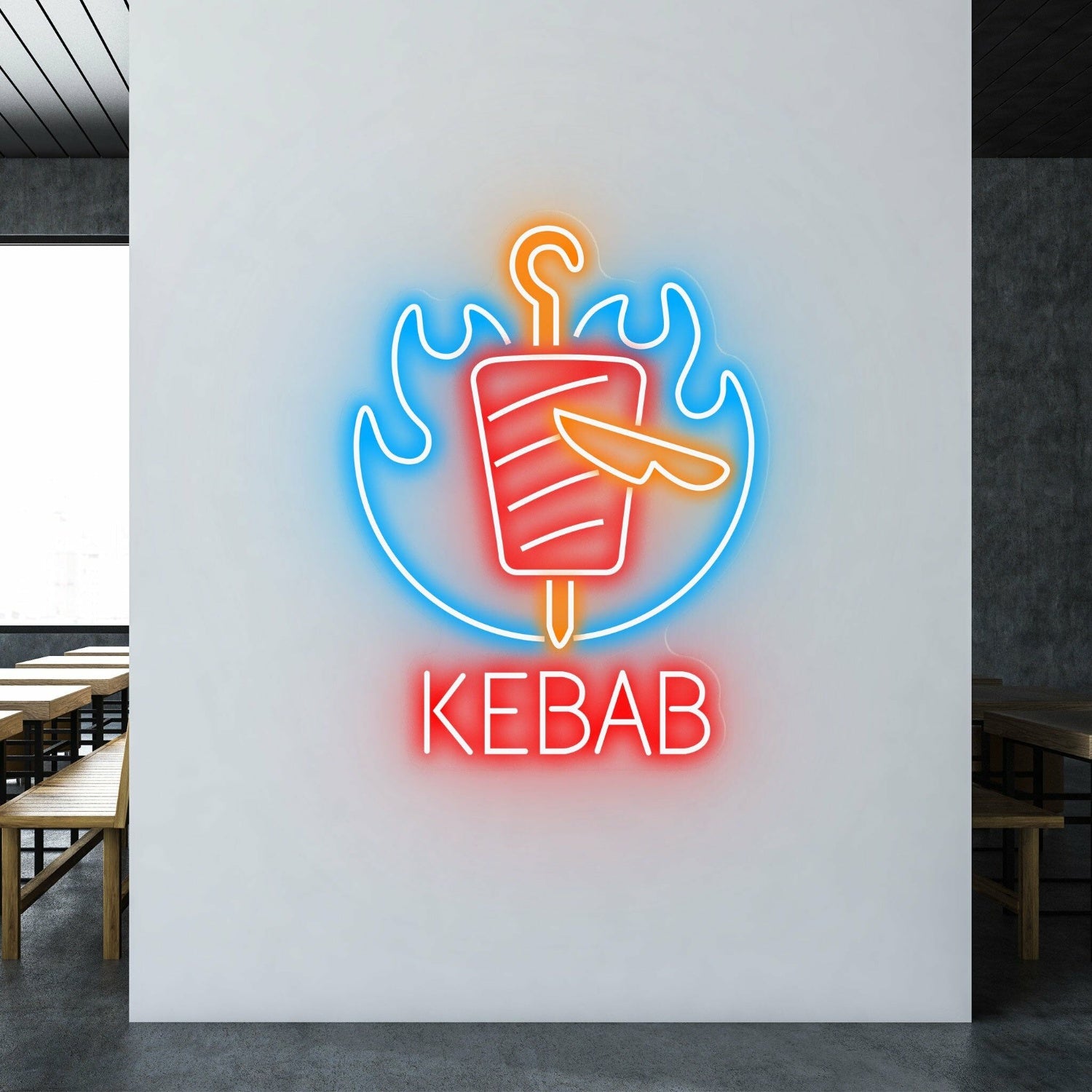 Fiery Kebab Light Up Your Grill Passion With Neon | Shineneon