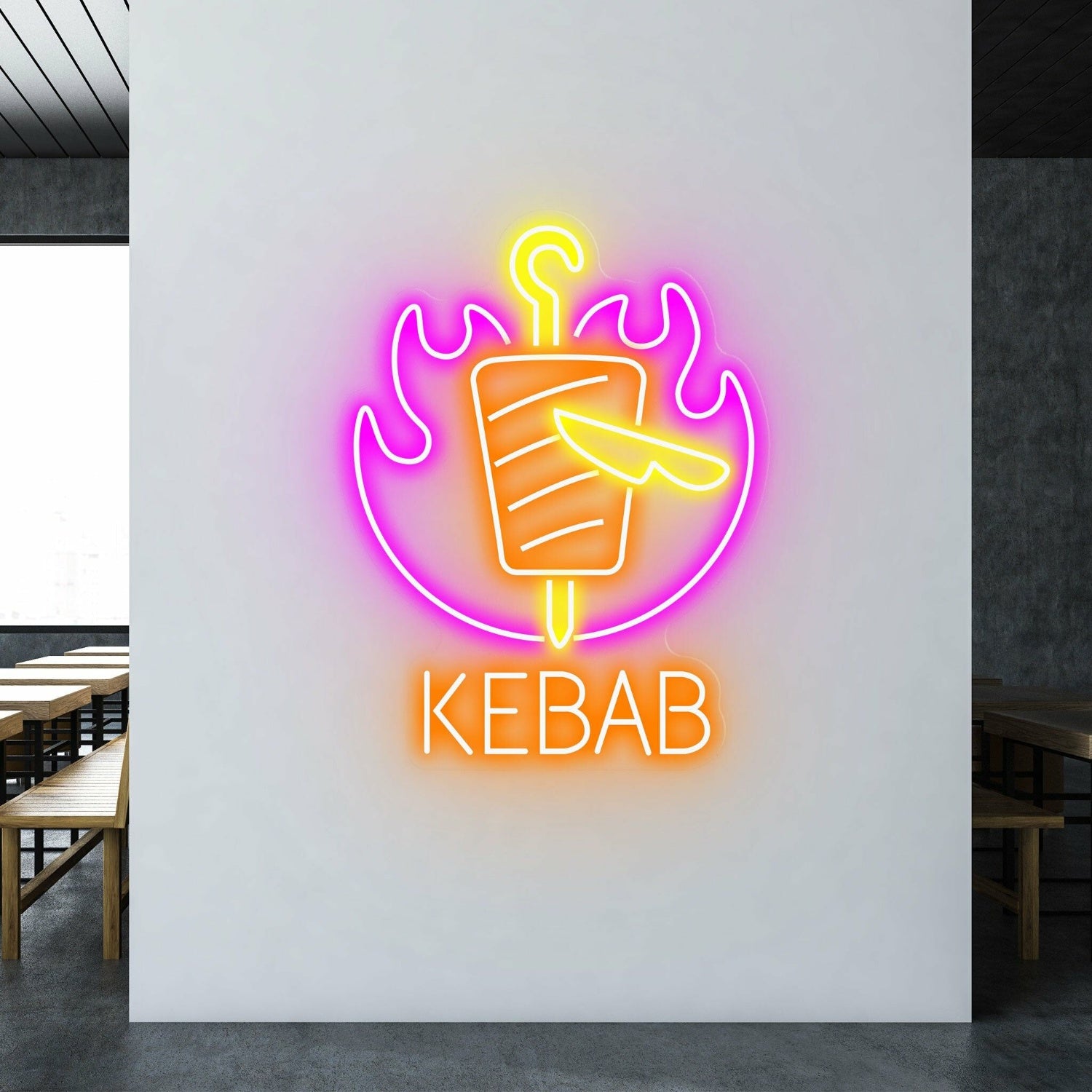 Fiery Kebab Light Up Your Grill Passion With Neon | Shineneon