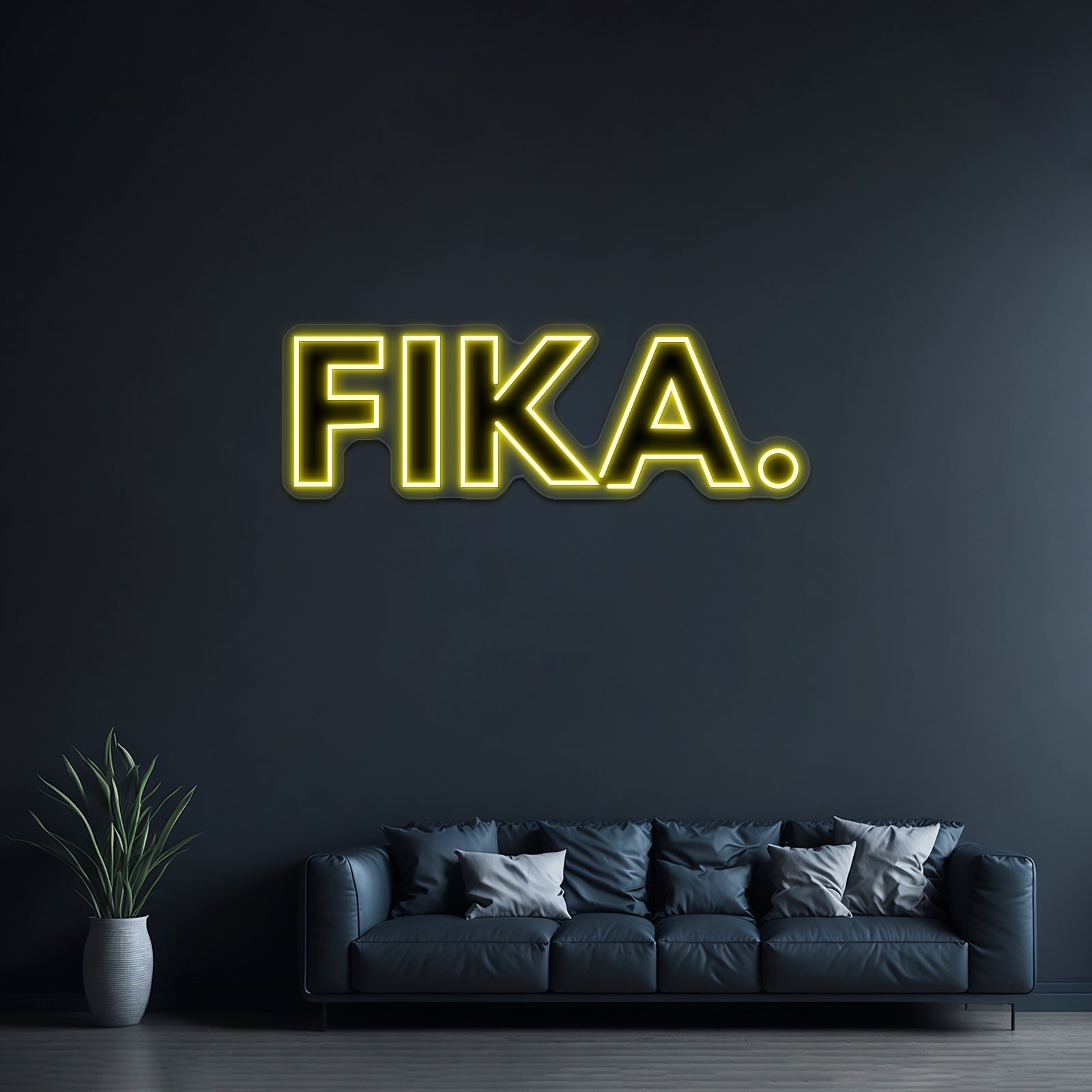 Fika Capital Black And White Artwork Personalized Light Up Sign - Shineneon