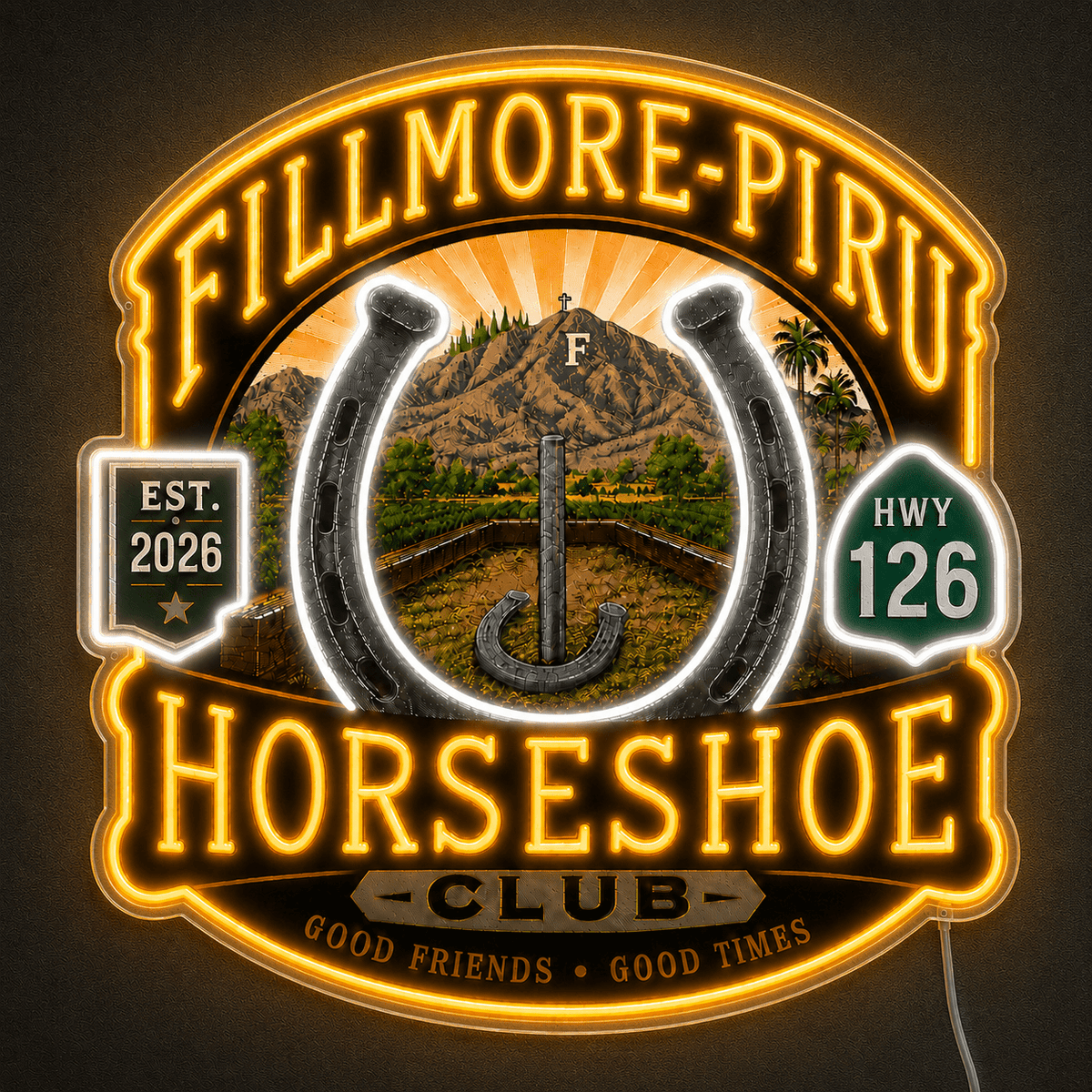 FILLMORE-PIRU HORSESHOE CLUB Custom LED Neon Sign - Shineneon