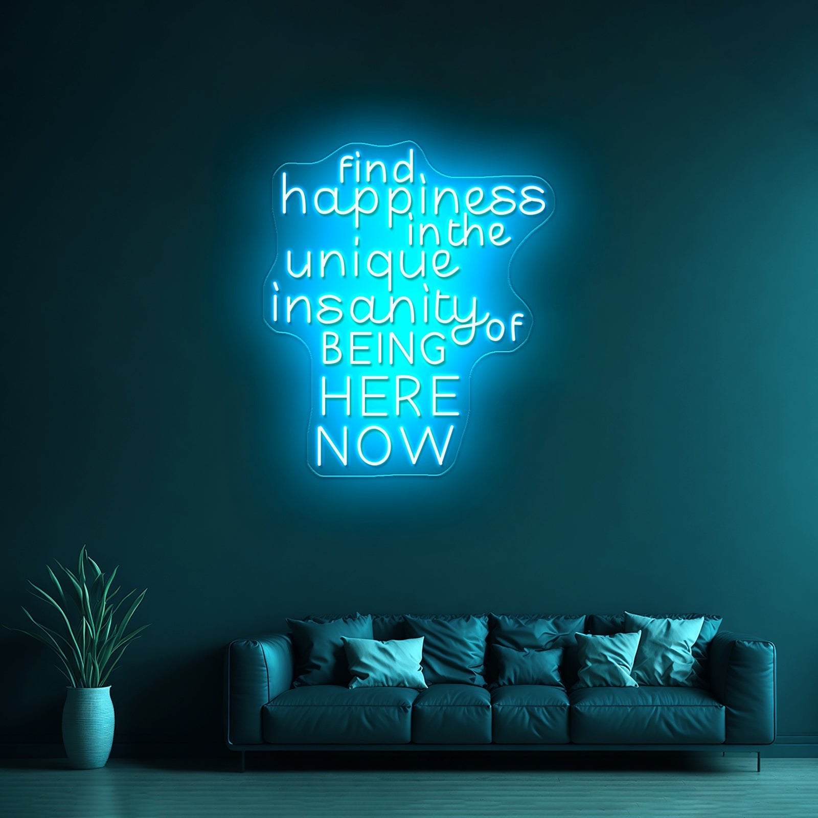 Find Happiness In The Unique Artwork Personalized Light Up Sign - Shineneon