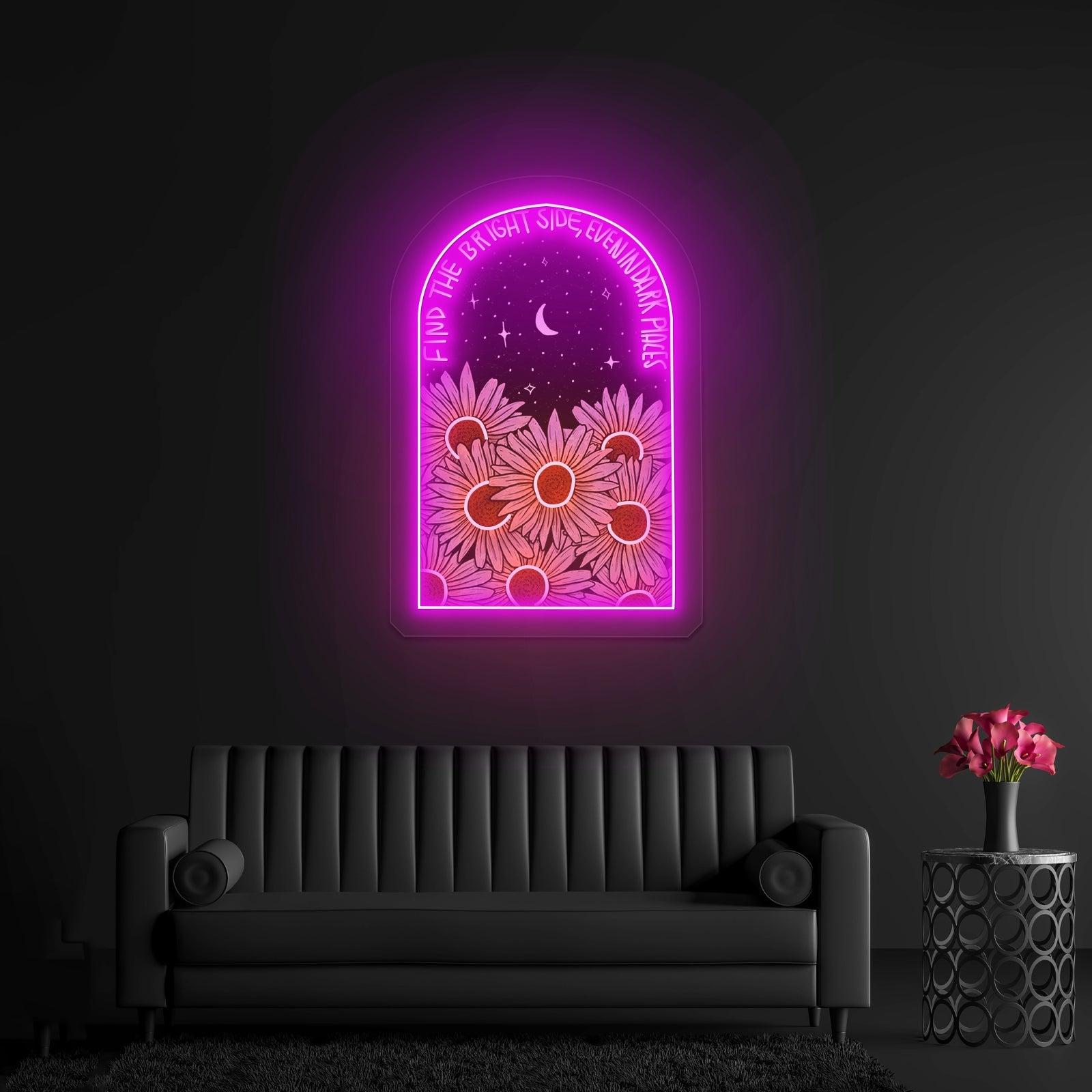 Find The Bright Side Even In Dark Places Neon Peace Sign - Shineneon